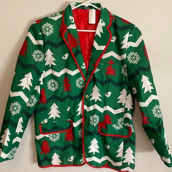 Ugly Christmas Holiday Tree Jacket Blazer Festive - Picture 1 of 6